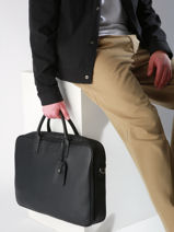 Leather Flandres Briefcase 2 Compartments Etrier Black flandres EFLA8262-vue-porte