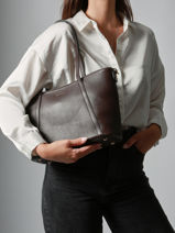 Small Leather Tradition Shoulder Bag Etrier Brown tradition ETRA060S-vue-porte