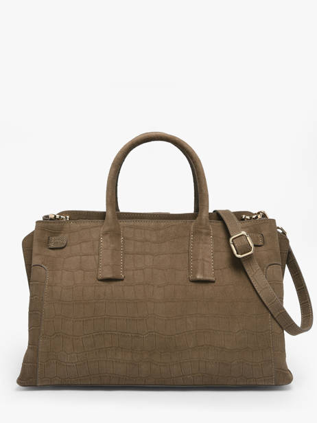 Sac Porté Main M Equestre Croco Cuir Etrier Gris equestre croco EEQC142M vue secondaire 3